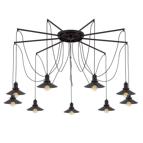 Светильник подвесной лофт Эдисон Spider CL451292 Citilux без плафона 9 ламп, основание коричневое в стиле лофт spider паук фото 12