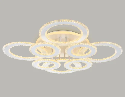 Люстра потолочная LED с пультом FA8854 Ambrella light прозрачная на 1 лампа, основание белое в стиле хай-тек современный с пультом кольца фото 4