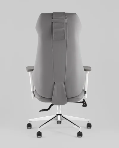 Кресло руководителя TopChairs Trophey, серый УТ000040585 Stool Group, серый/экокожа, ножки/пластик/хром, размеры - 1200*1280***650*570 фото 4