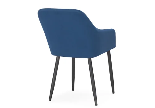 Кресло Стив синее / черное 571406 Woodville, синий/велюр, ножки/металл/чёрный, размеры - ****520*680 фото 4