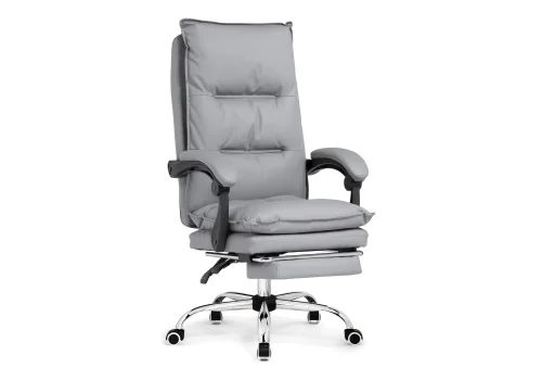 Компьютерное кресло Fantom light gray 15573 Woodville, серый/экокожа, ножки/металл/хром, размеры - *1240***610* фото 2