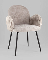 Стул обеденный Wave Stripes, букле серый, сиденье УТ000040342 Stool Group, серый/букле, ножки/металл/чёрный, размеры - *****