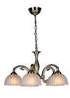 Люстра подвесная Cosenza OML-31103-05 Omnilux белая на 5 ламп, основание бронзовое в стиле классический 