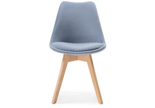 Деревянный стул Bonuss blue / wood 15090 Woodville, голубой/велюр, ножки/массив бука дерево/натуральный, размеры - ****500*560 фото 2