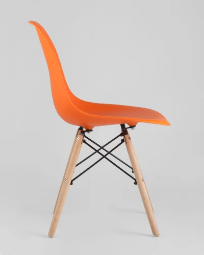 Стул EAMES, оранжевый УТ000039885 Stool Group, оранжевый/пластик, ножки/массив дерева/бежевый, размеры - ***** фото 3