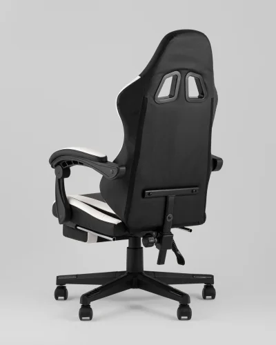 Кресло спортивное TopChairs Prophet с оттоманкой, черно-белый УТ000039480 Stool Group, чёрный/текстиль, ножки/полимер/чёрный, размеры - 1250*1350***68* фото 4