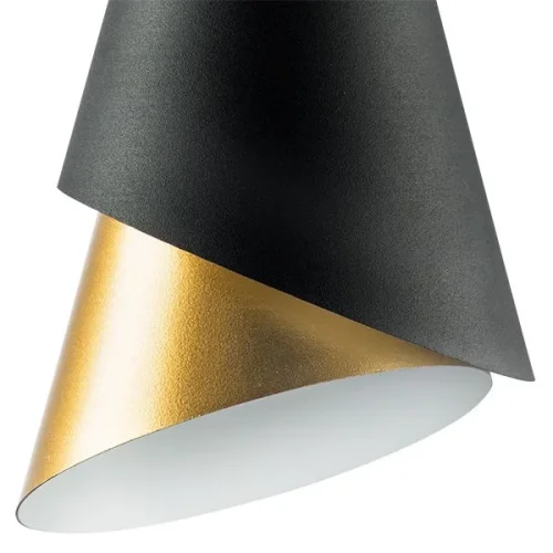 Светильник подвесной Сone 757010 Lightstar чёрный золотой 1 лампа, основание чёрное в стиле хай-тек  фото 2