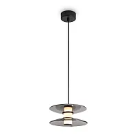 Светильник подвесной LED Tower FR5537PL-L6B Freya дымчатый на 1 лампу, основание чёрное в стиле современный 