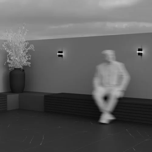 Настенный светильник LED уличный Line O484WL-L6GF3K Maytoni уличный IP65 графит на 1 лампу, плафон графит в стиле современный хай-тек LED фото 5