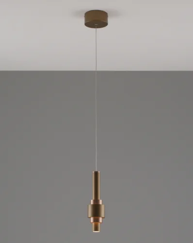 Светильник подвесной LED Elsa V10858-PL Moderli коричневый 1 лампа, основание коричневое в стиле современный трубочки