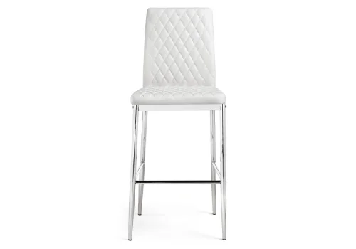 Барный стул Teon white / chrome 15513 Woodville, белый/искусственная кожа, ножки/металл/хром, размеры - *1000***410*500 фото 2
