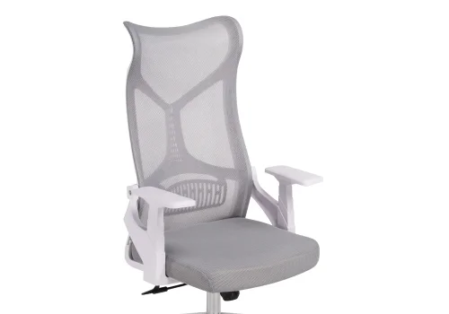 Компьютерное кресло Klif gray / white 15606 Woodville, серый/сетка, ножки/пластик/белый, размеры - *1240***620*650 фото 6