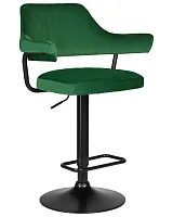 Стул барный  5019_BlackBase-LM CHARLY BLACK, цвет сиденья зеленый велюр (MJ9-88), цвет основания черный Dobrin, зелёный/велюр, ножки/металл/чёрный, размеры - 990*1200***610*540