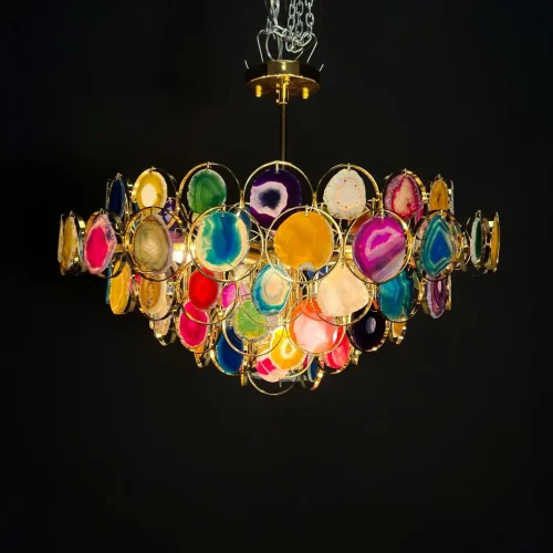 Люстра подвесная AGATE 1D80 186182-26 ImperiumLoft разноцветная на 15 ламп, основание золотое в стиле современный  фото 25