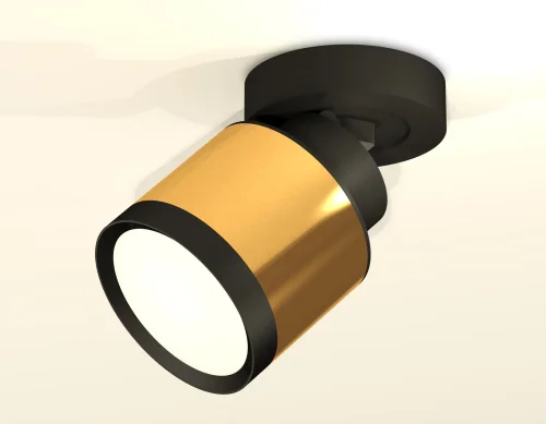 Светильник накладной XM8121001 Ambrella light золотой 1 лампа, основание чёрное в стиле хай-тек круглый фото 2