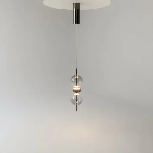 Светильник подвесной LED Double MOD478PL-L8B3K Maytoni дымчатый на 1 лампу, основание чёрное в стиле современный шар фото 3