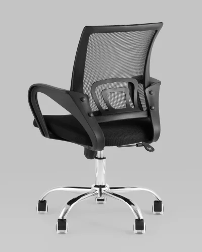 Кресло офисное TopChairs Simple New, черный УТ000037106 Stool Group, чёрный/ткань, ножки/металл/хром, размеры - 520*1020***560*530 фото 5