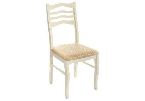 Деревянный стул Амадиу бежевый 339018 Woodville, бежевый/ткань, ножки/дерево/молочный, размеры - ****420*490