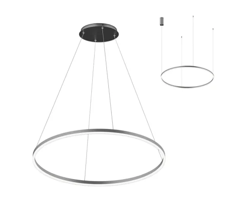 Светильник подвесной LED Тор 08213,12A(4000K) Kink Light матовый никель на 1 лампу, основание матовое никель в стиле современный кольца