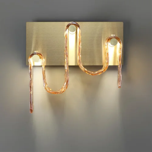 Бра LED Flow 5105/16WL Odeon Light янтарный на 1 лампу, основание золотое в стиле современный арт-деко фото 4