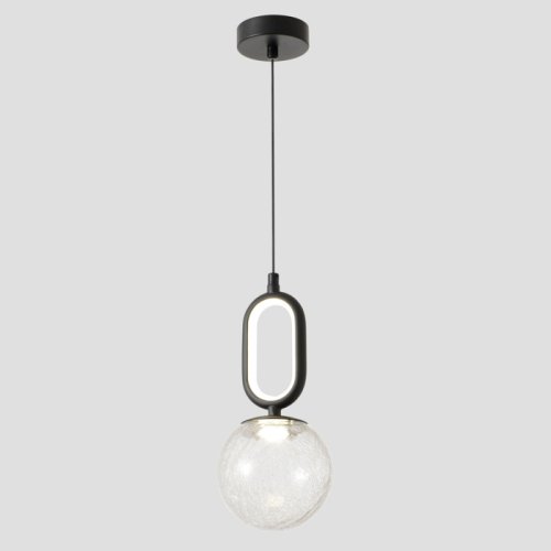 Светильник подвесной ЛЕД CATKIN SP1.1 Crystal Lux белый на 1 лампу, основание чёрное в стиле современный фото 3