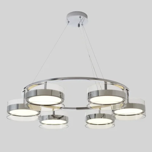 Люстра подвесная LED MYSELF SP60W LED Crystal Lux прозрачная на 1 лампу, основание хром в стиле современный 