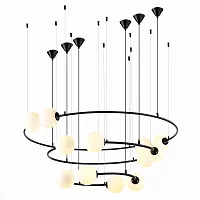 Светильник подвесной Arkos SL1186.403.12 ST-Luce белый 12 ламп, основание чёрное в стиле модерн шар