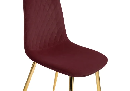 Стул на металлокаркасе Dabl wine red 11707 Woodville, бордовый/велюр, ножки/металл/золотой, размеры - ****440*520 фото 6