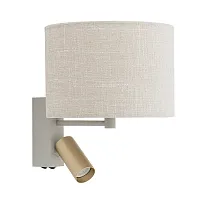 Бра с выключателем Santana A 11654-NW Nowodvorski бежевый на 1 лампу, основание золотое в стиле современный для чтения