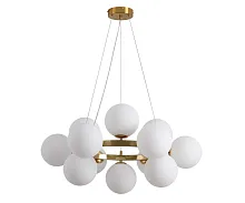 Люстра подвесная Сида 07508-12,20 Kink Light белая на 12 ламп, основание бронзовое в стиле современный молекула шар