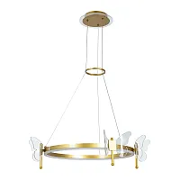 Светильник подвесной LED Darcy A2187LM-1GO Arte Lamp золотой прозрачный 1 лампа, основание золотое в стиле модерн бабочки