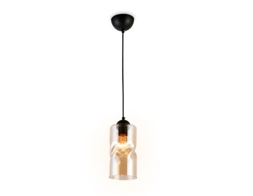 Светильник подвесной TR3555 Ambrella light янтарный 1 лампа, основание чёрное в стиле современный 