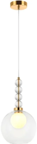 Светильник подвесной Designo 2166/05/01P Stilfort прозрачный 1 лампа, основание бронзовое в стиле современный шар