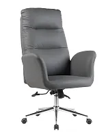 Кресло руководителя TopChairs Solid NC, серый УТ000041632 Stool Group, серый/экокожа, ножки/металл/хром, размеры - 1200*1290****мм