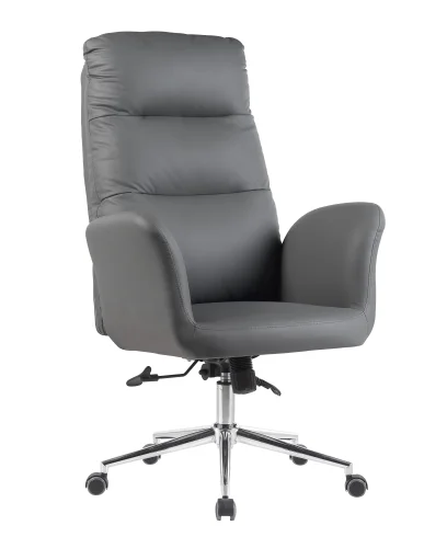 Кресло руководителя TopChairs Solid NC, серый УТ000041632 Stool Group, серый/экокожа, ножки/металл/хром, размеры - 1200*1290****мм