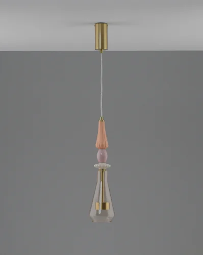 Светильник подвесной LED Corals V11153-PL Moderli янтарный на 1 лампу, основание золотое в стиле современный фото 2