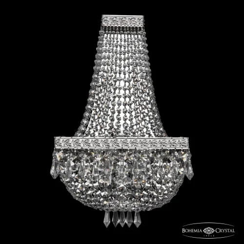 Бра 19272B/H2/25IV Ni Bohemia Ivele Crystal прозрачный на 3 лампы, основание никель в стиле классический sp
