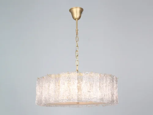 Люстра подвесная 10824+8/S brass Newport прозрачная на 12 ламп, основание латунь в стиле современный 