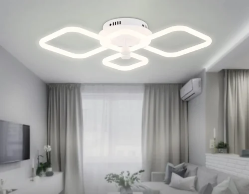 Люстра потолочная LED с пультом FA3822 Ambrella light белая на 1 лампа, основание белое в стиле современный хай-тек с пультом фото 2