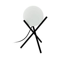 Настольная лампа Castellato 97333 Eglo белая 1 лампа, основание чёрное металл в стиле модерн на треноге