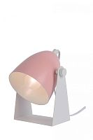 Настольная лампа Chago 45564/01/66 Lucide розовая 1 лампа, основание белое металл в стиле современный 