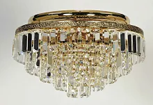 Люстра хрустальная потолочная LED Rizzi LE 1.2.38.501 G Arti Lampadari прозрачная без плафона на 6 ламп, основание золотое в стиле классический 