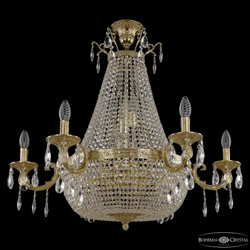 Люстра потолочная 2105H208/6/80IV/Y1 G Bohemia Ivele Crystal без плафона на 22 лампы, основание золотое прозрачное в стиле классический sp