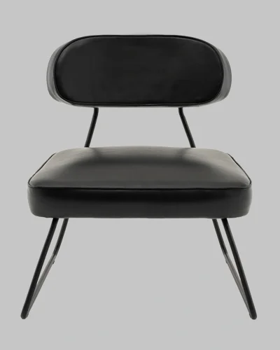 Кресло Kate new ткань экокожа чёрный УТ000041267 Stool Group, чёрный/экокожа, ножки/металл/чёрный, размеры - *740****мм фото 2