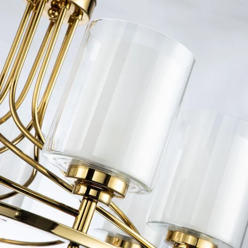 Люстра подвесная Plexus 2963-7P Favourite белая прозрачная на 7 ламп, основание золотое в стиле современный  фото 3