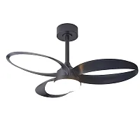 Люстра c вентилятором LED Infinity Fan 8701 Mantra чёрная на 1 лампу, основание чёрное в стиле современный с пультом