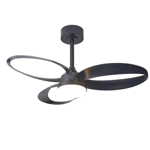 Люстра c вентилятором LED Infinity Fan 8701 Mantra чёрная на 1 лампу, основание чёрное в стиле современный с пультом
