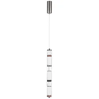 Светильник подвесной LED Collier 5456/18L Odeon Light прозрачный на 1 лампу, основание серое никель в стиле современный трубочки