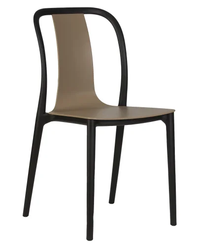 Набор 4 шт Стул обеденный DOBRIN ADAM (черный/бежевый) цвет сиденья бежевый, цвет основания черный Dobrin, /, ножки/пластик/, размеры - *875**** фото 2