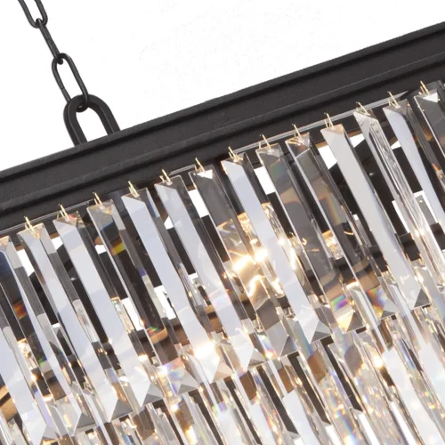 Люстра подвесная V5146-1/15 Vitaluce прозрачная на 15 ламп, основание чёрное в стиле современный классический фото 2 Люстра подвесная V5146-1/15 Vitaluce прозрачная на 15 ламп, основание чёрное в стиле современный классический фото 2